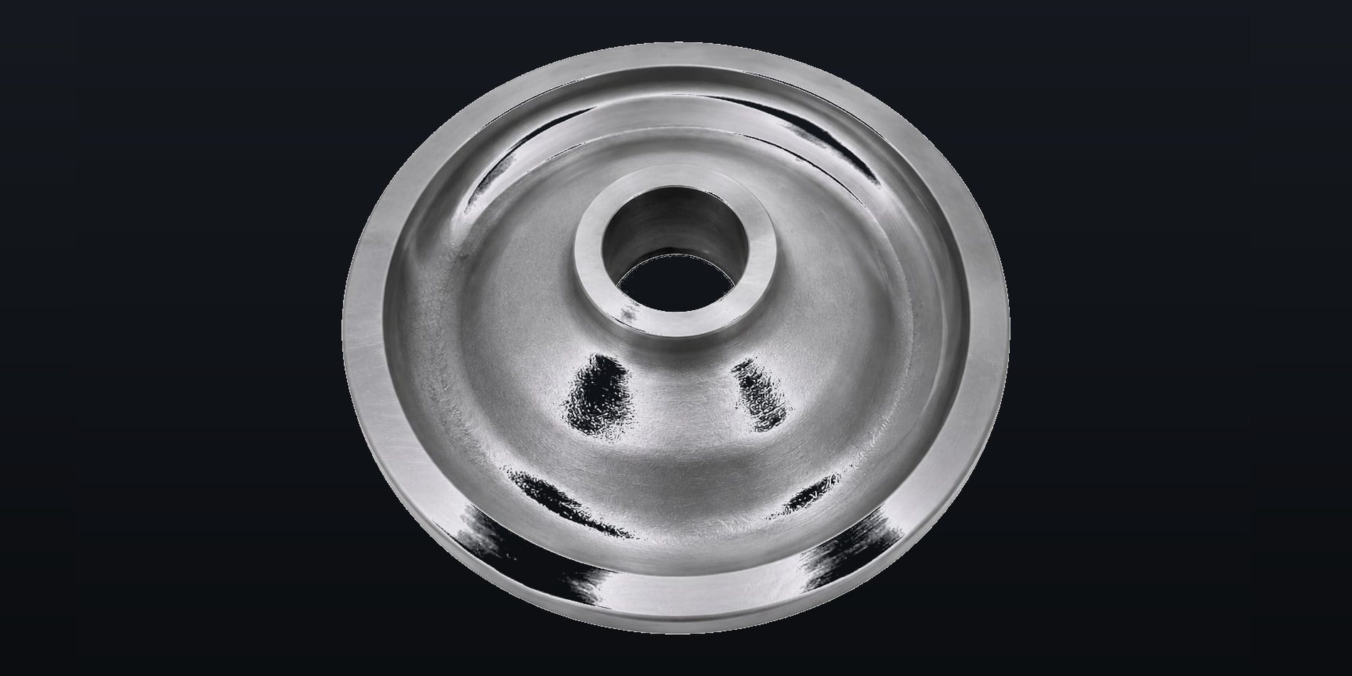 The same steel component after laser cleaning, bare surface