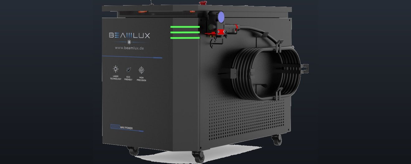 Beamlux BL CW 2000, wheeled laser cleaning machine for industrial use